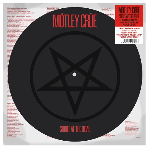 Motley Crue - Shout At The Devil (limited remastered picture disc edition).